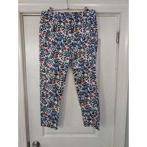Escada Pants Floral Print‎ Cropped straight leg Trousers Womens 38 chino resort
